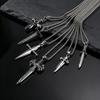 Punk Men's Sword Necklace,Vintage Silver Color Stainless Steel Sword Pendant Necklace,Hip Hop Gothic Knight's Sword Jewelry