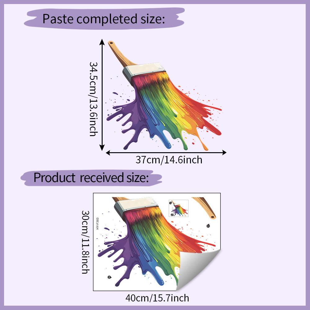

Креативная наклейка на стену в виде кисти для рисования, самоклеящаяся, съемная, для спальни, гостиной, шкафа, общежития, домашний декор, искусство 30x40CM разноцветный