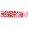 Mofii Sweet Keyboard Mouse Combo Mixed Color 2.4G Wireless Keyboard Mouse Set Circular Suspension Key Cap for PC Laptop