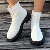 Large Size Fly-woven Casual Snow Boots for Women's Autumn and Winter New Sleeve Lightweight Casual Martin Boots for Women