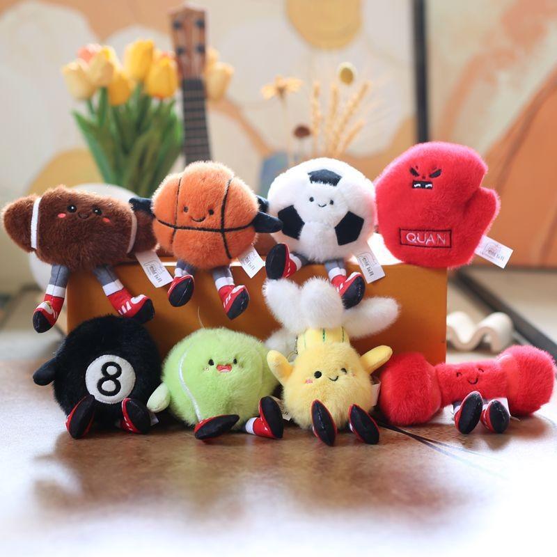 Football Sports Basketball Equipment Pp Cotton Plush Keychain Bag Decor Kids For