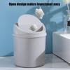 Small Swing Lid Waste Paper Basket For Countertops Plastic Nonslip Bottom Trash Can Home Office Desktop Garbage Bin