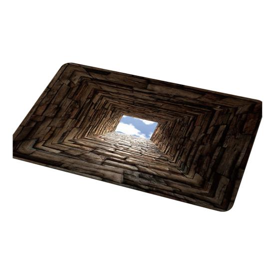 3D Optical Illusion Rug Realistic Hole Pattern Floor Mat Absorbent Non-Slip Bottomless Pit Doormat for Living Room Bedroom Porch Entrance