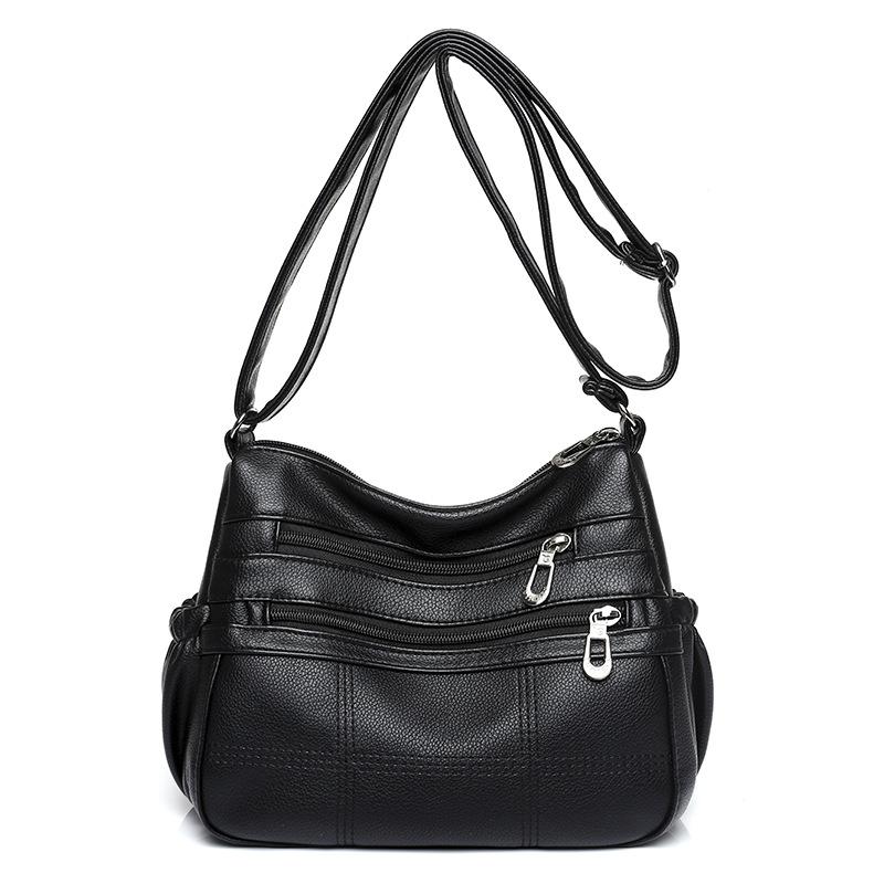 

New Retro Single Shoulder Crossbody Bag, Casual Middle-aged Mom Bag, Soft Leather Texture Compartment, Women s Bag
