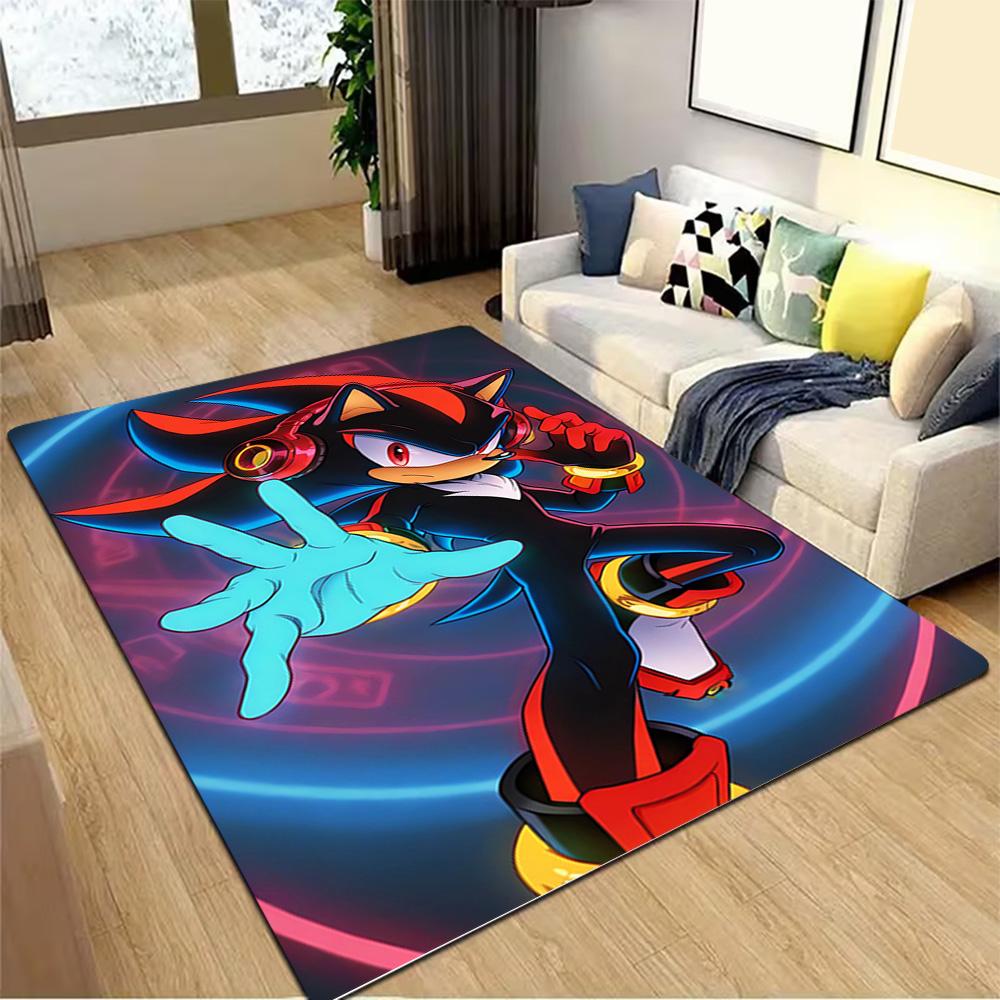 Sonic The Hedgehog Comic Book Decoration,Carpet,Living Room,Bedroom, Non-slip,Square rug
