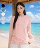 Helingbon Women'S Loose Fit Rash Guard Big Logo Long Sleeve (7 Colors) / Rj408W (A Type)