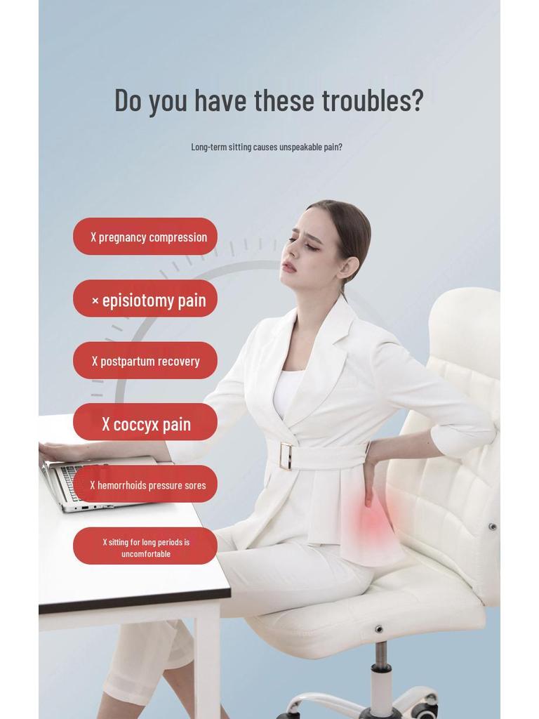 Memory Foam Hemorrhoid Relief Cushion - Round, Universal, and Ideal for Long Sitting