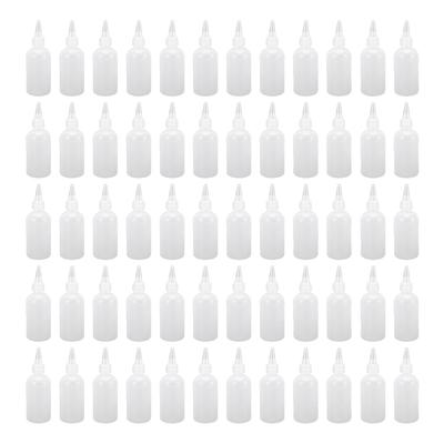 60Pcs Scale Empty Bottle Plastic 100ml Semi Transparent Squeeze Condiment Bottle Airbrush Paint Bottle for Cosmetics