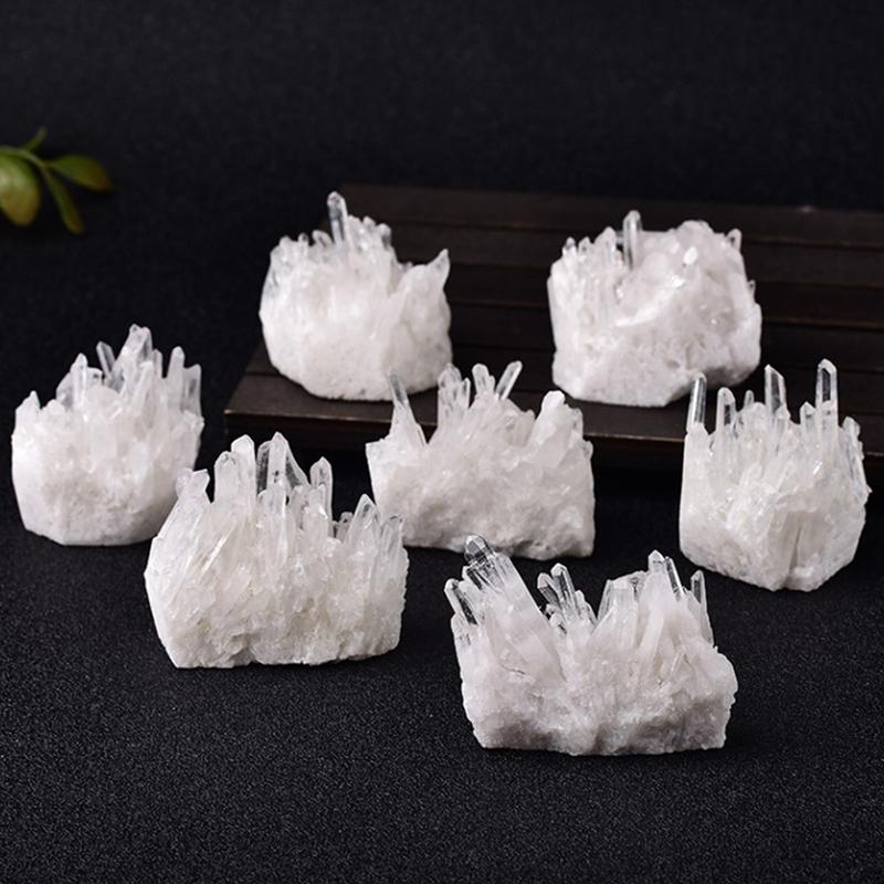 Natürlicher Quarz, weiße, klare Cluster-Heilsteinspitze