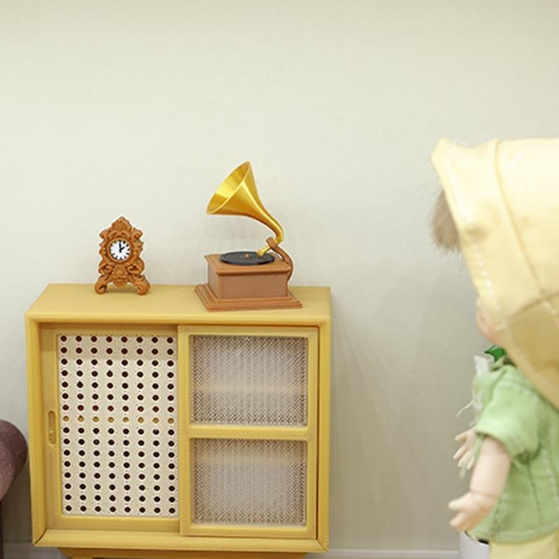 Retro Miniature Record Player Dollhouses Model for Retro Record Player Artistic Detail