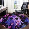 1pc Ghost Flowers Office Round Area Rug, Under Office Chairs Bedroom Living Room Home Decor, Room Deco