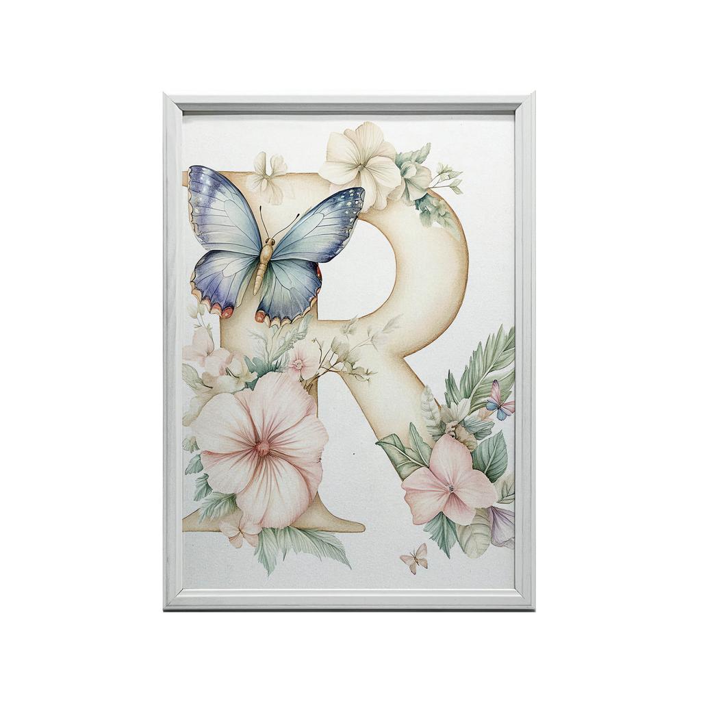 Plakat Kwiatowa Litera R Plakat Kwiatowa Litera R, 30X40 Cm, Bez Ramy, Płótno Premium Na Blejtramie