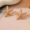 Exaggerated Metal Large Starfish Stud Earrings for Women Boho Gold Color Earrings Geometric Pentagram Star Earrings Jewelry Gift