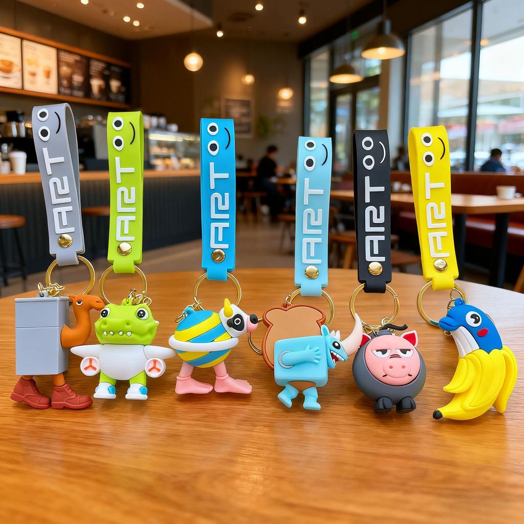 New Fun Keyrings Italian Brainrot Animals Keychain Tralalero Tralala Tung Tung Tung Sahur Ballerina Cappuccino Doll Toy Gifts