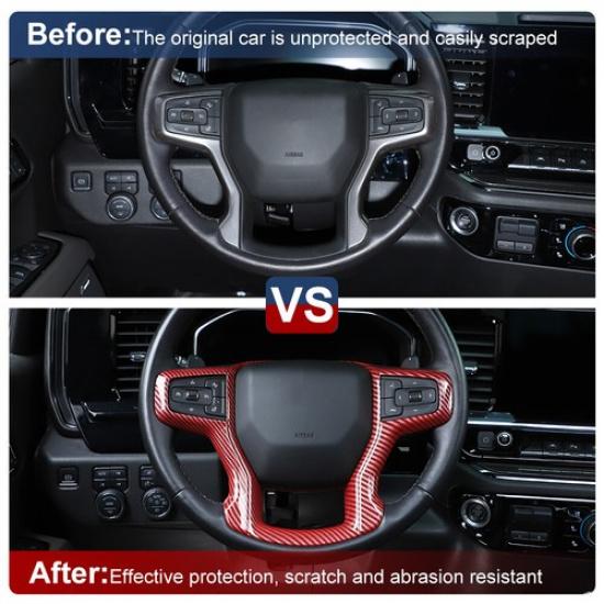 Front Steering Wheel Cover Trim Overlay For Chevy Silverado /Suburban /Tahoe 21+