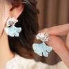 Leaf Fan Shaped Ginkgo Ear Pendant Double-layer Earrings Jewelry Ginkgo Earrings Spring Summer