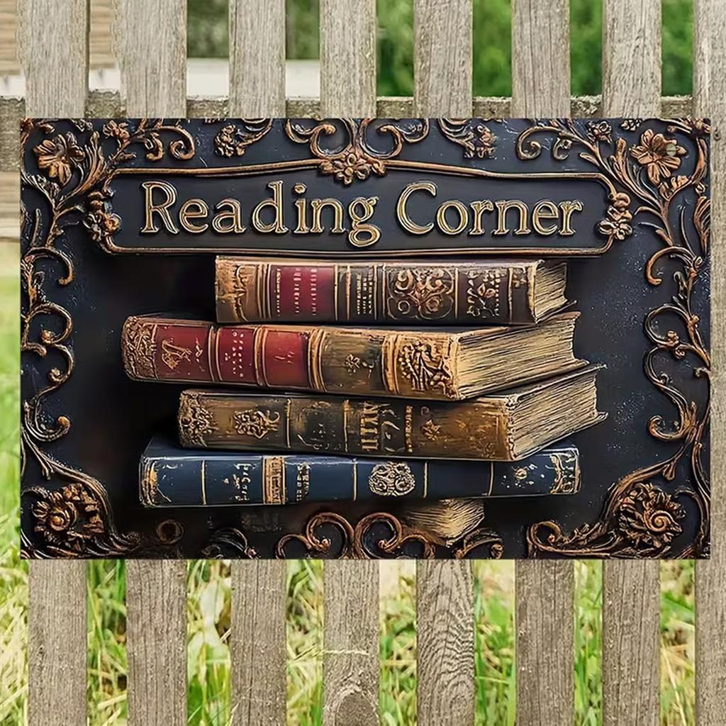 Wood Reading Corner Wall Decoration Sign for Creating Reading Atmospheres in Homes Libraries with Simple Installation
