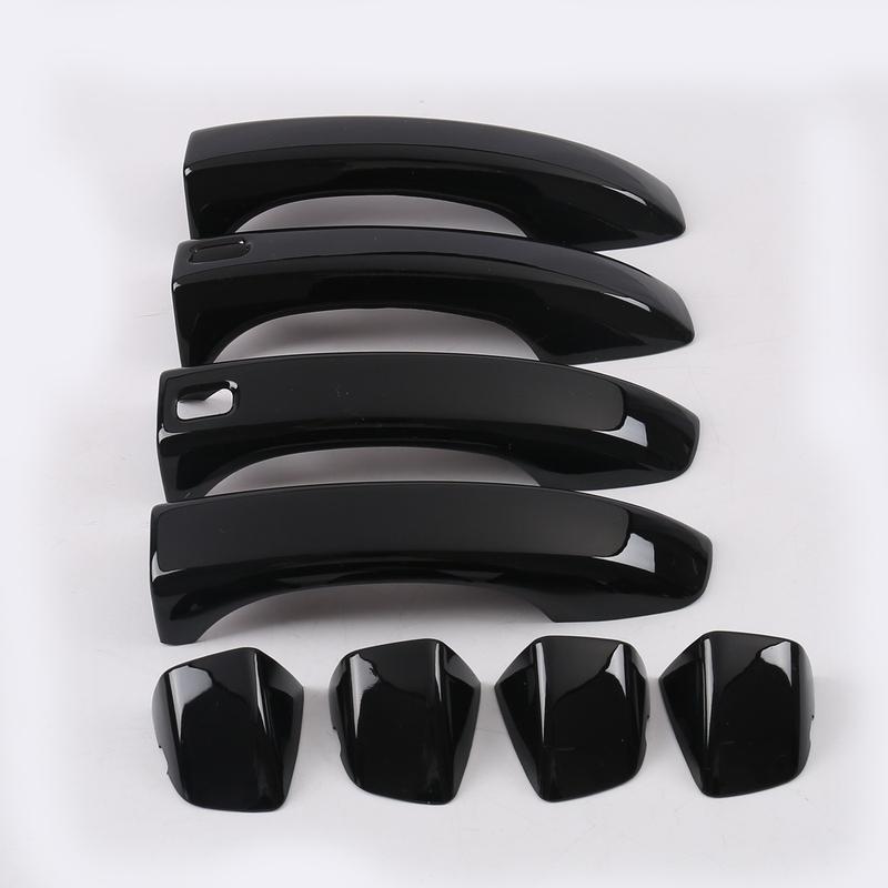 For MG HS 2018 2024 ABS Carbon Glossy Black Car Door Handle Cover Trims Sticker Car Styling Accessories