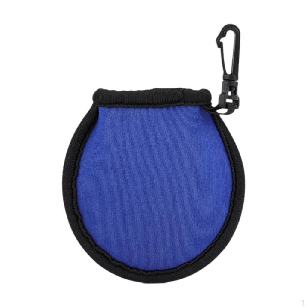 10 X 10cm Fleece Lined Neoprene Golf Ball Storage Bag for Course Practice with Hanging Clip