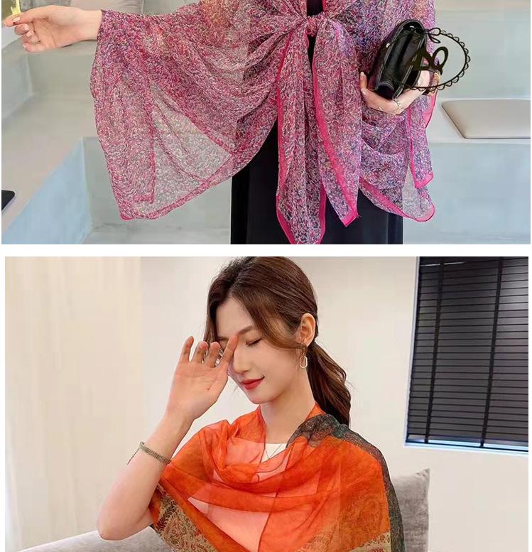 Ailishaqi Extra Large Ice Silk Floral Scarf - Lightweight Summer Sunscreen Shawl Long Beach Wrap