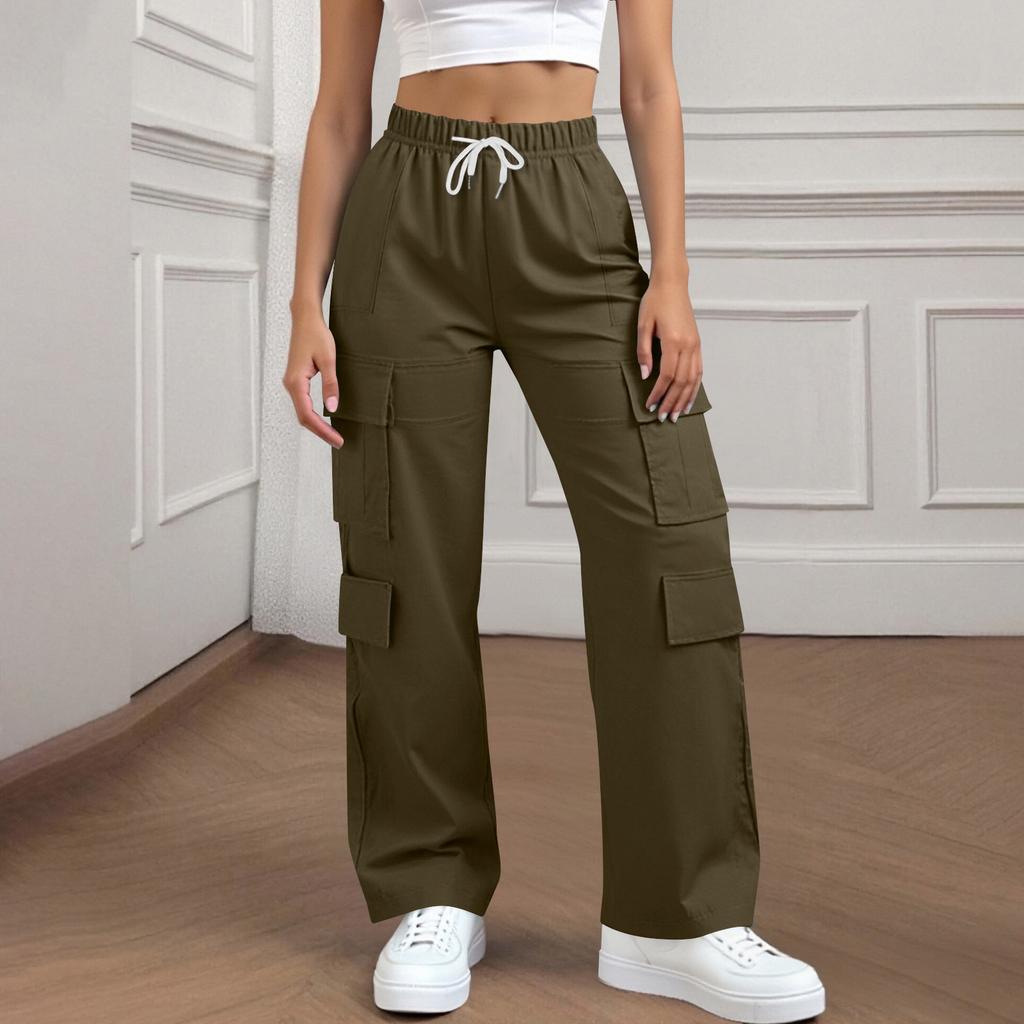 Women's Corduroy Pants Casual Women's Solid Color Corduroy Loose Straight Pants