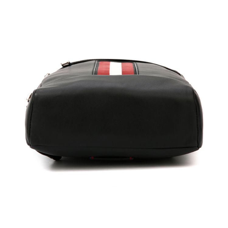 Bally Red And White Striped Color Block Leather Chest Bag Men Bags Black 6227996