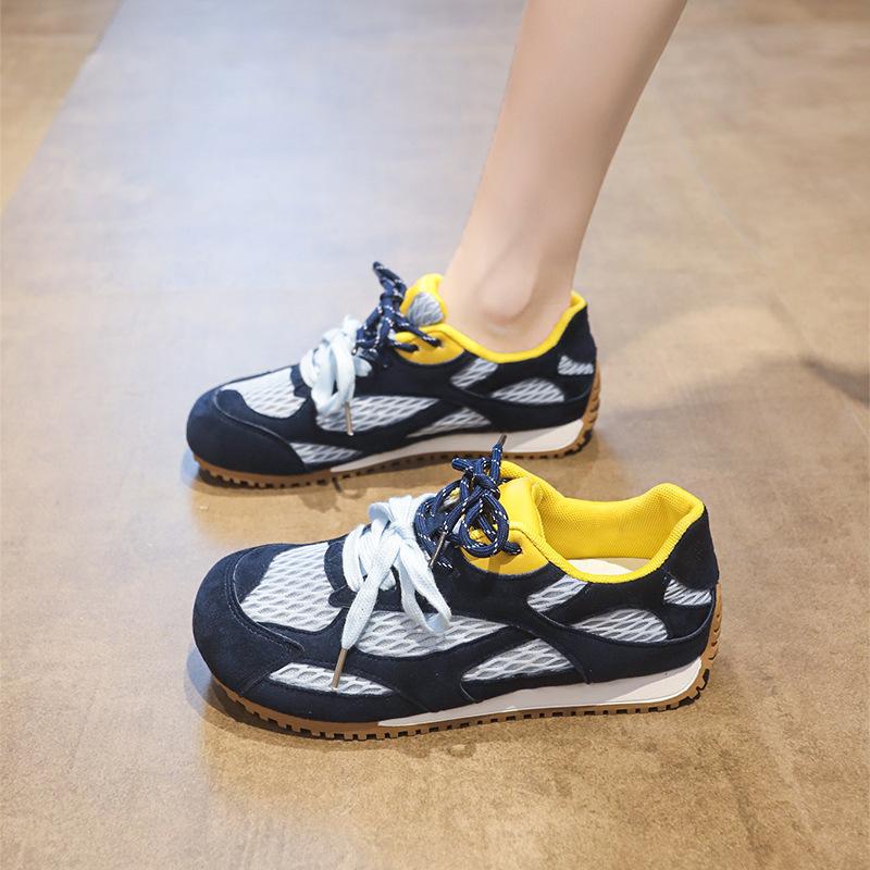 Mesh explosion inner height increase thin German training shoes women's breathable 2025 summer new casual Forrest Gump shoes sports board shoes