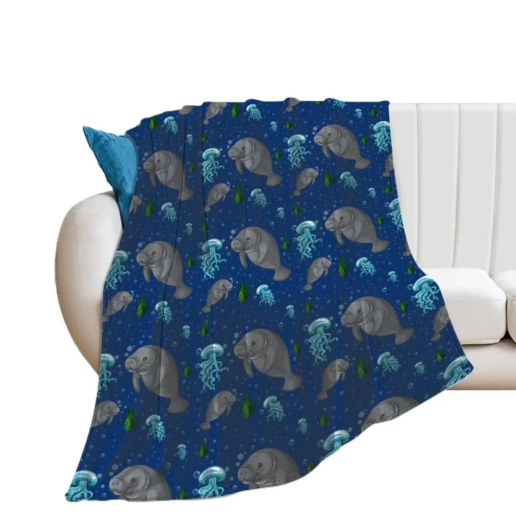 Undersea Blanket,Magic Glowing Jellyfish Underwater Blanket Soft Warm Blankets for Bed Couch Sofa Lightweight Travelling Camping