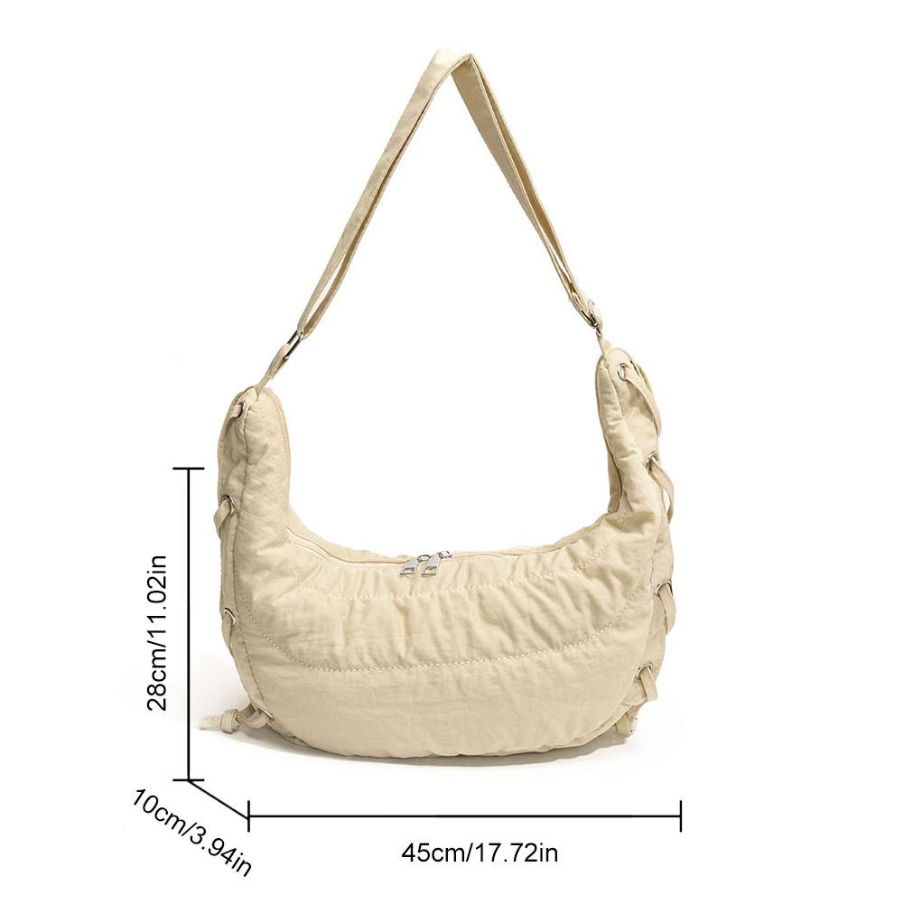 Women Stylish Dumpling Bag Large Capacity Daily Messenger Bag Adjustable Strap Lightweight Half Moon Bag Outdoor Travel Bag