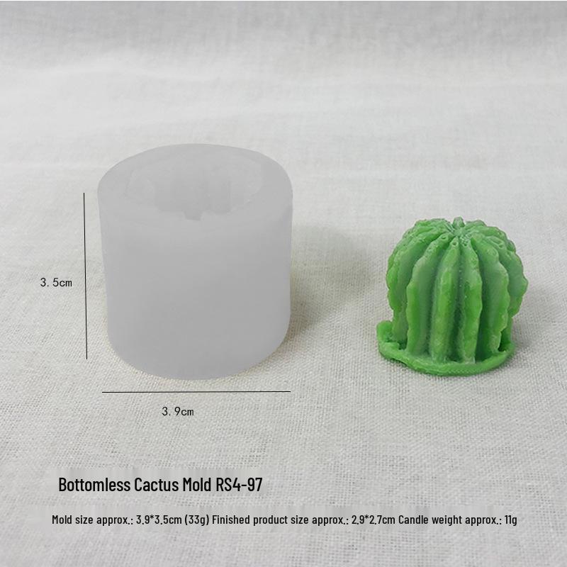 Cactus Scented Candle Mold for DIY Succulent, Plaster, Resin, and Fondant Crafting