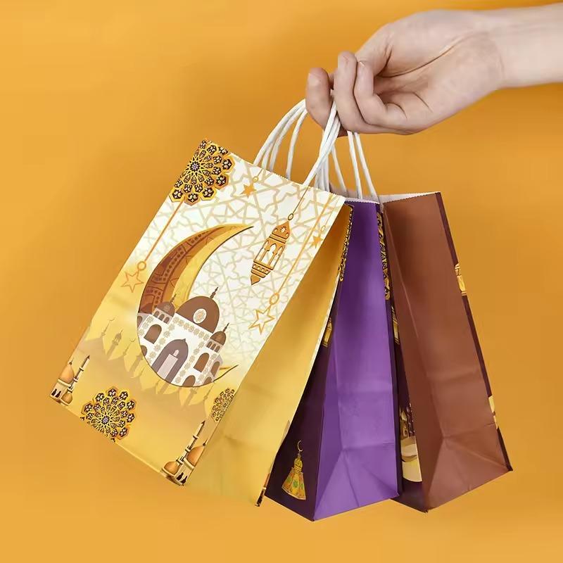 1-100PCS Eid Mubarak Gift Bags Ramadan Eid Mubarak Decoration 2025 Candy Packing Pouch Islamic Muslim Party Decor Supplies Gifts