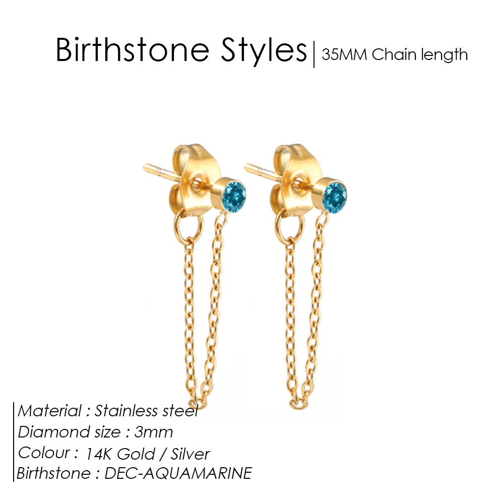 EMANCO Zircon Birthstone Pendant Earrings 12 Zodiac Signs Stainless Steel Jewelry Party Gifts