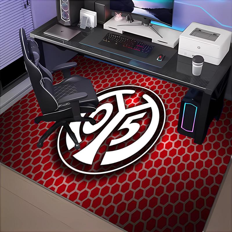 1PC Mainz Football Crest Floor Mat for Living Room, Game Rooms, Office, Bedroom, Office Floor Mat Playful Design, Christmas Fan Gifts