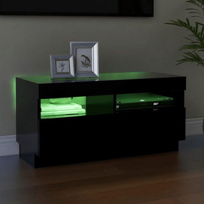 VidaXL Meuble TV avec Lumières LED, Armoire de Télévision, Meuble Télé de Salon, Armoire Basse Salle de Séjour Intérieur, 804446