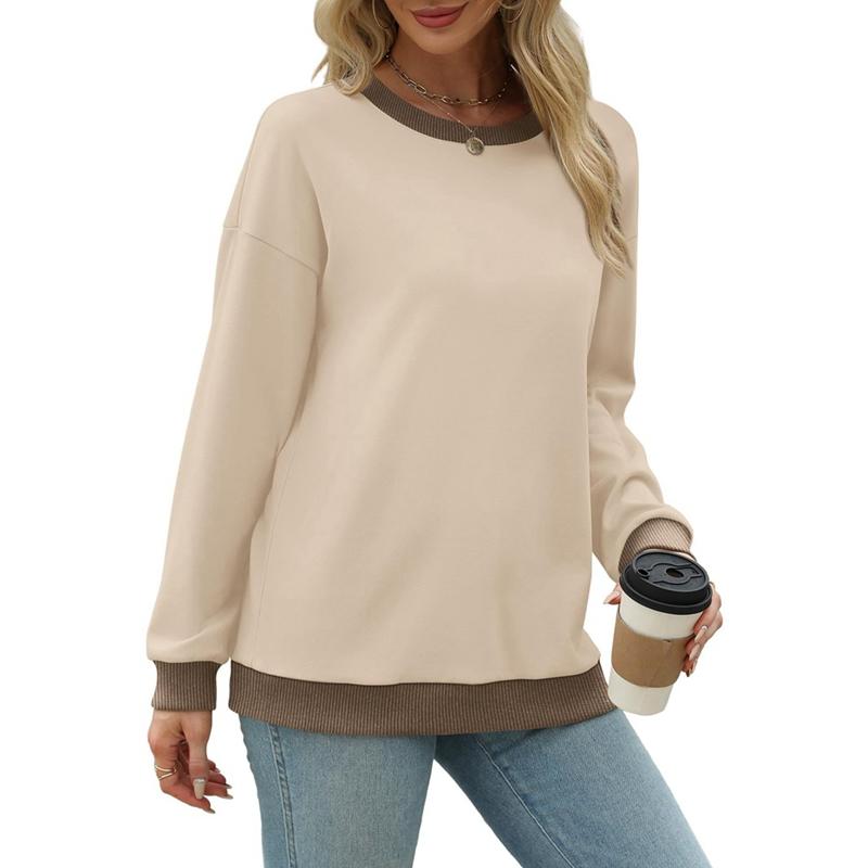 Autumn and Winter Women Round Neck Loose Long Sleeve Sweatshirt Casual Top