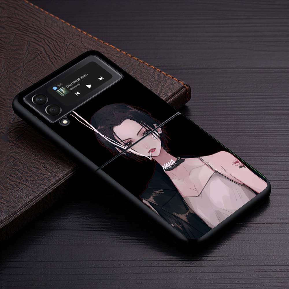 Nana Anime Na Na Girl Phone Case for Samsung Galaxy Z Flip6 5G Flip4 Flip5 Flip3 Black Cover Z Flip 6 5 4 3 PC Shell Coque Galax