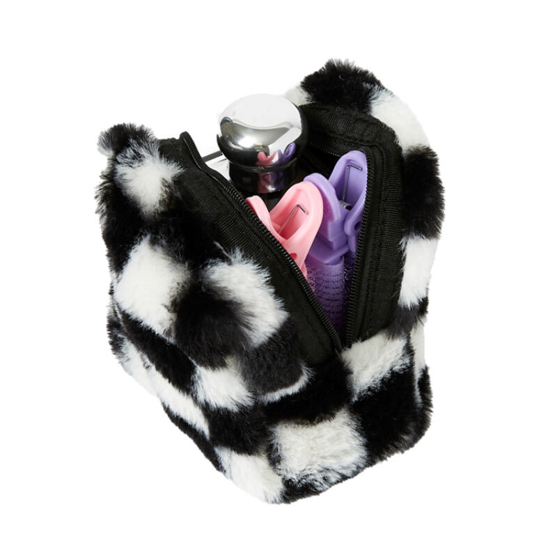 Mini-Etui aus Angora-Schachbrettmuster (37003213)