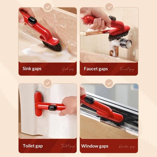 Crevice Cleaning Brush with Ergonomic Comfort Handle 360-Degree Rotating Head Handheld Crevice Cleaner