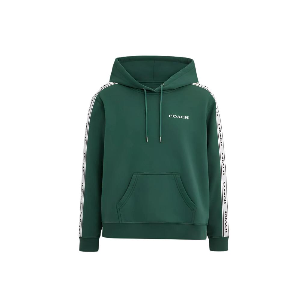 COACH Sweatshirts Women's Green Hooded Moderate Straight Fit (Unisex) Sweatshirts C8784 AR2