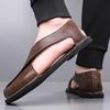 Men Sandals Leather Mens Casual Shoes Slip On Breathable Outdoor Men Leather Sandals Men Beach Roman Shoes