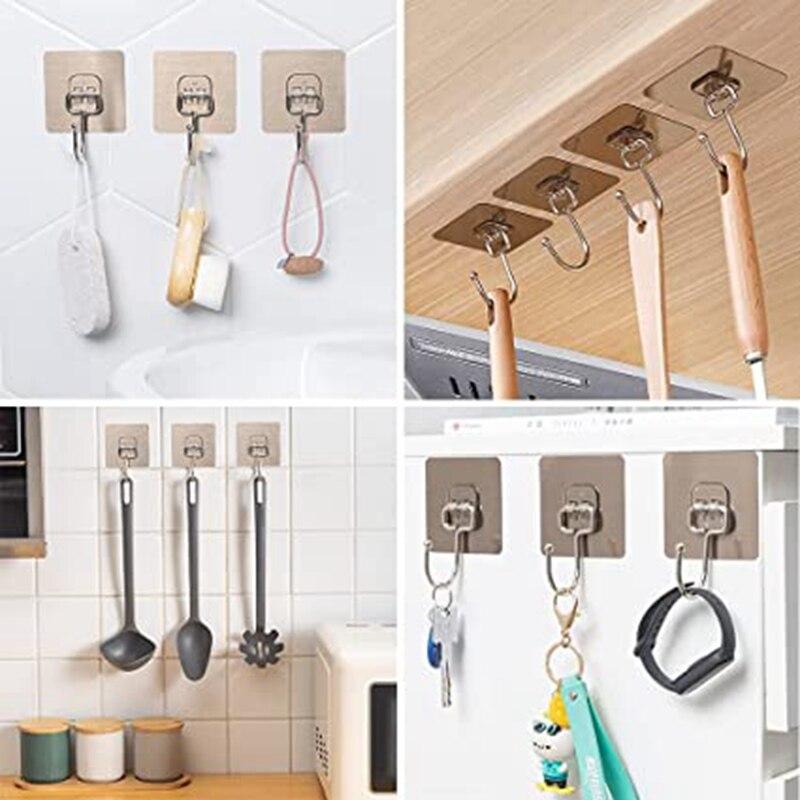 Large Sticky Hook Wall Hook Transparent Gold Seamless Stainless Steel Hook