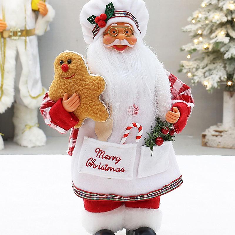 Christmas Dining Table Decorations Exquisite Mrs. Claus Design Christmas Sculptures Christmas Doll Christmas Atmosphere 32x17x9cm