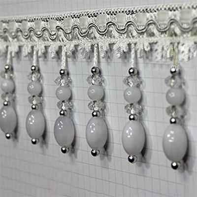 3 Meter Acrylic Beaded Lace Curtain Sewing Tassel Fringe Upholstery Ribbon Trim DIY For Sewing Curtain Accessories