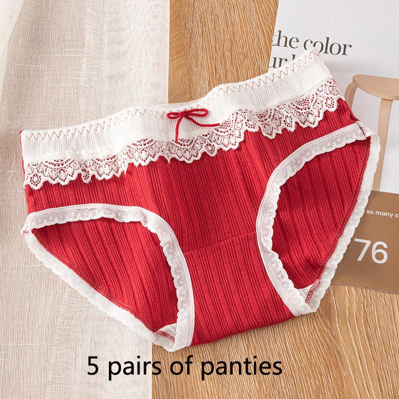 

5A Полные брюки антибактериальные трусики Большие красные женские трусики Лолита антибактериальные промежностные брюки Natal Red Student Треугольники M