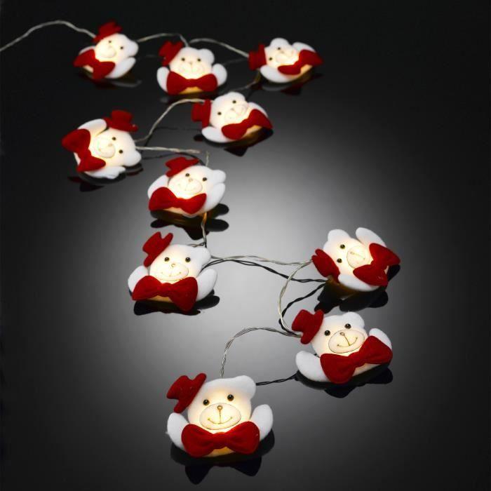 Guirlande Intérieure - Ourson - 10 LED - 1.35m - Fonctionne À Piles - Couleur Blanche