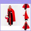 Elegantes Rotes Umhang-Kostüm Für Damen Perfekt Für Halloween-Partys Und Rollenspiele