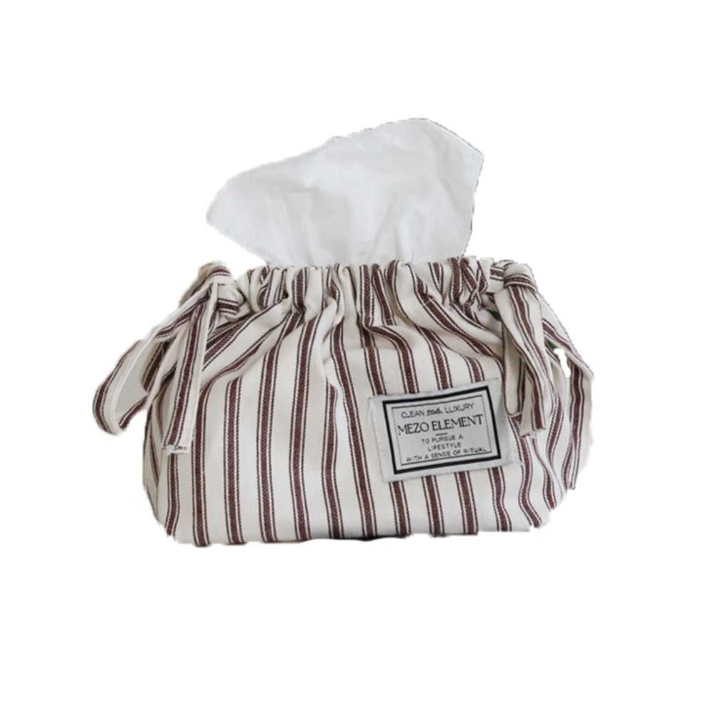 

Cotton Stripe Napkin Holder Korean Style Paper Towel Dispenser Room Decor Car Napkin Box Bathroom