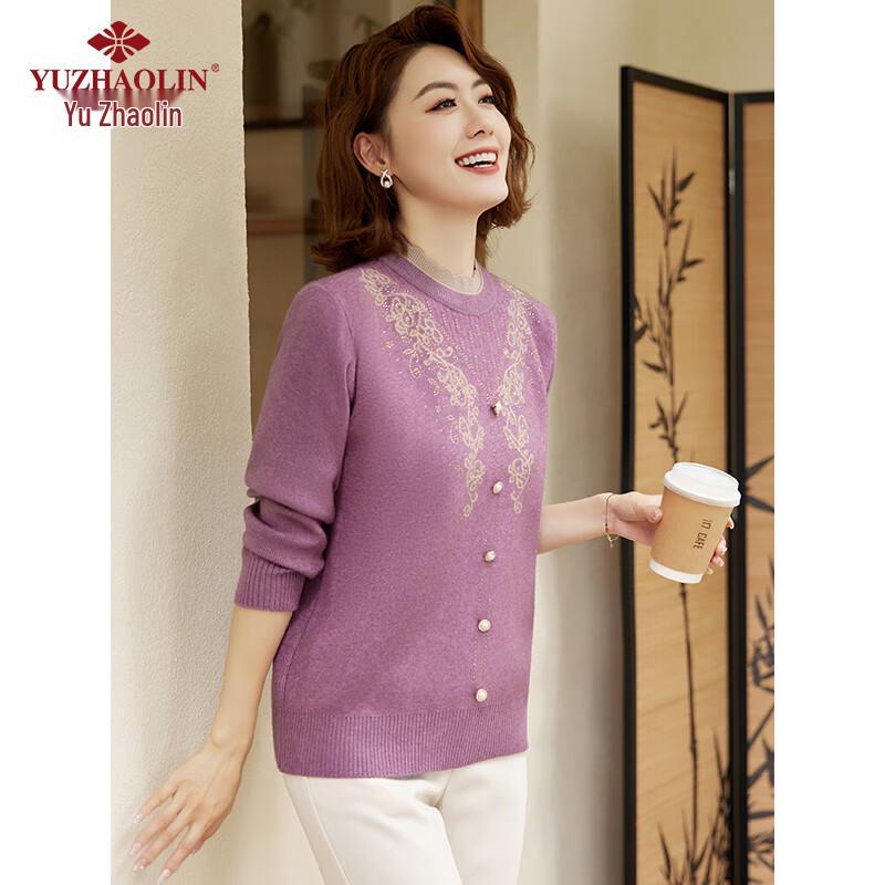 YUZHAOLIN Women's Embroidered Knitted Pullover Sweater