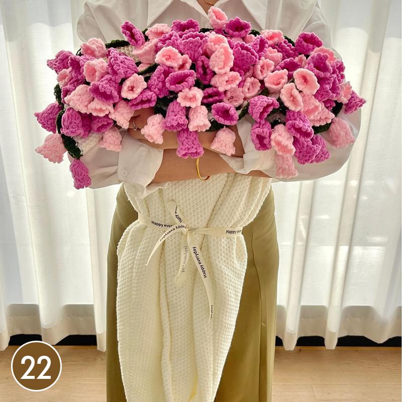 80Cm Finished Crocheted Rose Bouquet Blanket Handmade Knitted Flower Bouquet Blankets Home Decor Bed Sofa Throw Blanket Gift