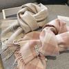Luxury  Wool Winter Thick Warm Plaid Scarf For Women Fashion Soft Wrap Bandana Blanket Sweet Student Wool Neckerchief